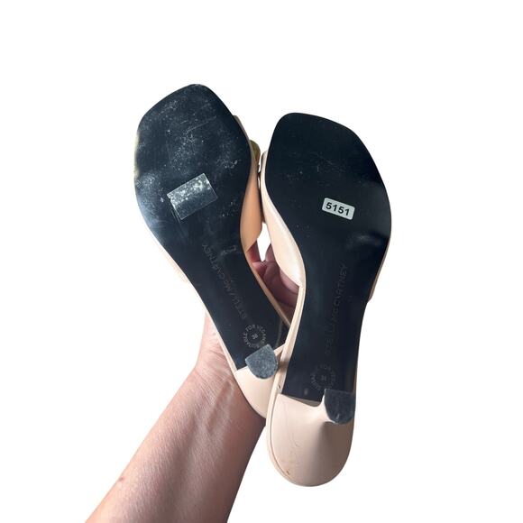 Stella McCartney Blush Pink Kitten Heel Slip On Falabella Sandal Sz 38 - Picture 4 of 4